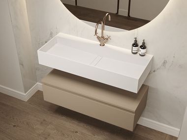 Wall-mounted Mineral Stone® washbasin LAVATERA RILUXA