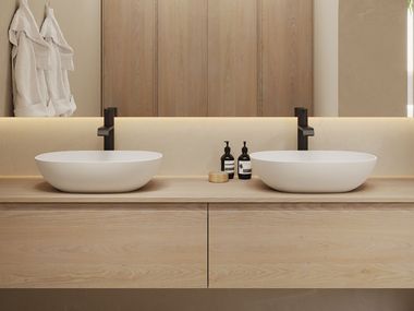Countertop Mineral Stone® washbasin NANTES RILUXA