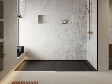 Custom Corian® shower tray SAGITTA RILUXA