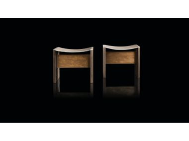RIO Wooden stool with leather seat and brass details By Henge | design ...