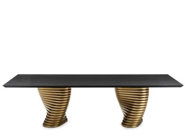 Rectangular wooden table ROTOLO