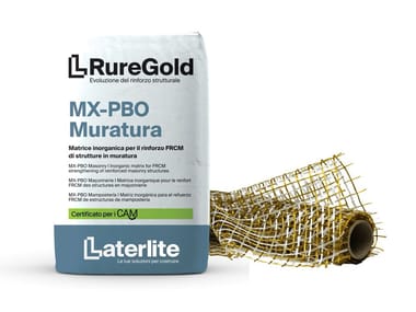 Laterlite, RUREGOLD PBO-MESH 10/10 FRCM in fibra di PBO 10+10 g/m2 e matrice inorganica