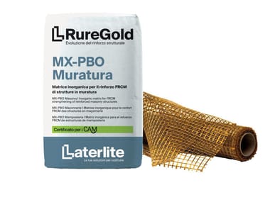 Laterlite, RUREGOLD PBO-MESH 22/22 FRCM in fibra di PBO 22+22 g/m2 e matrice inorganica
