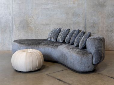 Curved 4 seater fabric sofa ATTILIO RYTSOLA