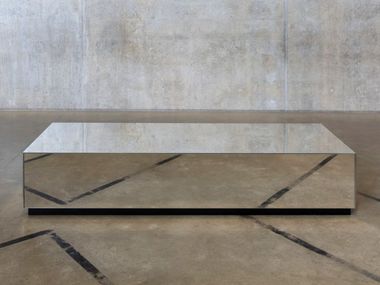 Low rectangular mirrored glass coffee table KELI RYTSOLA