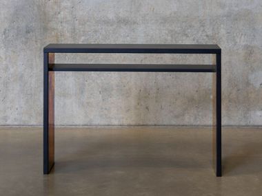 Rectangular powder coated aluminium console table with shelving PONTE RYTSOLA