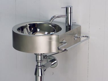 Stainless steel handrinse basin with towel rail WING Rapsel