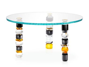 Round crystal living room table LOUISIANA Reflections Copenhagen