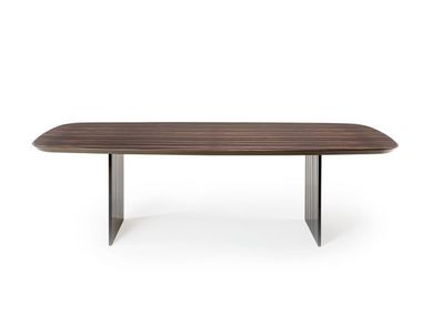 Tavolo con base in vetro e top in LegnoReflex MONOLITE 72
