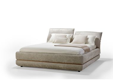 Gepolstertes Doppelbett aus Leder ORIZZONTE Reflex