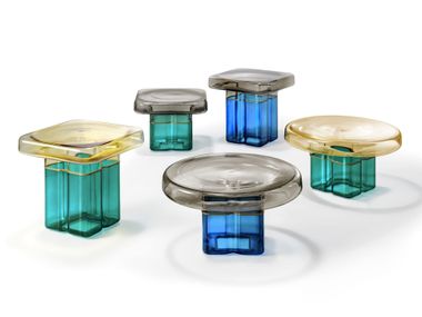 Mesa de centro de vidro soprado para sala de estar TAU 40 MURANO Reflex