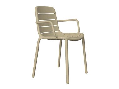 Stackable polypropylene garden chair with armrests GINA Resol