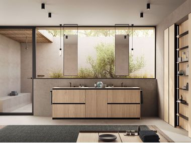 Mobile in rovere Light e Corian® Neutral Concrete MOODE Rexa
