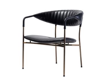 Leather easy chair with armrests VESPER Ritzwell