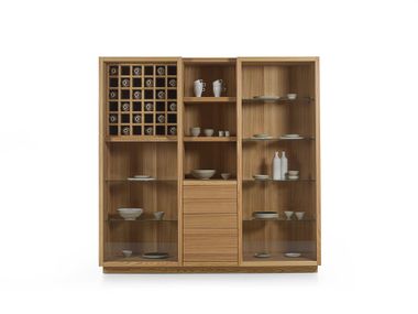 Wood and glass highboard HIVE Riva 1920
