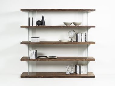 Open wood and glass bookcase PARENTESI Riva 1920