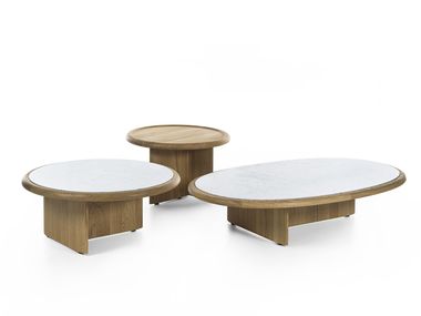 Set of wood and marble side tables SUISEKI Riva 1920