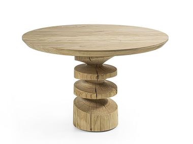 Round cedarwood table TORNADO Riva 1920