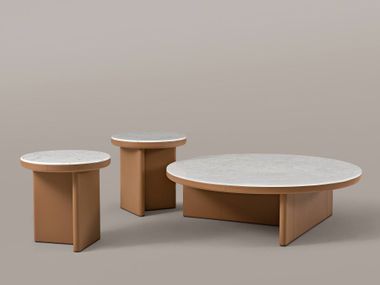 Mesa de centro de pele AUDREY Rivolta