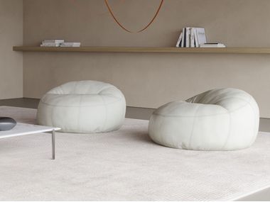 Pouf in pelle e/o tessuto RONDO Rivolta