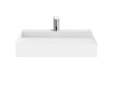 Rectangular wall-mounted Stonex® washbasin DASH 2W8024..0 Roca