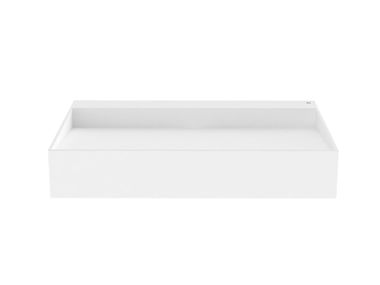 Rectangular wall-mounted Stonex® washbasin DASH 2W8025..0 Roca
