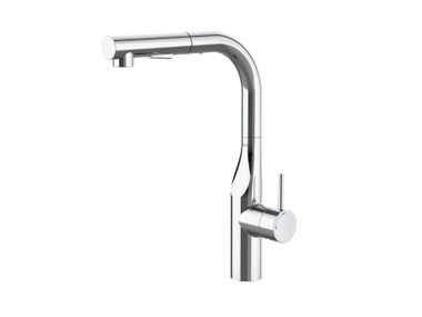 Miscelatore da cucina da piano in ottone cromato con doccetta estraibile GLERA 5A854DC00 Roca