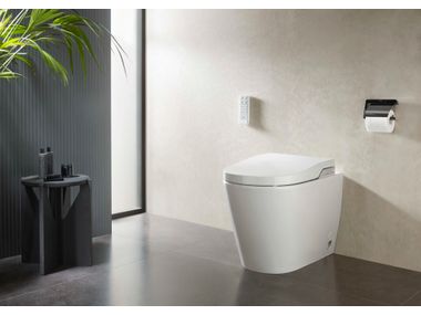IN-WASH® INSPIRA Floor mounted rimless ceramic toilet with bidet By Roca
