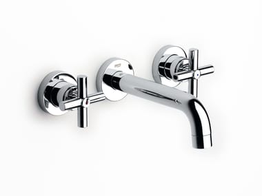 Roca, LOFT 5A4743C00 Miscelatore per lavabo a muro a 3 fori in ottone cromato con rosette separate
