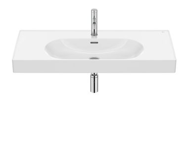 Wall-mounted oval porcelain washbasin MERIDIAN A32774 Roca