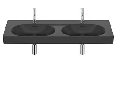 Double porcelain washbasin MERIDIAN 327747..0 Roca