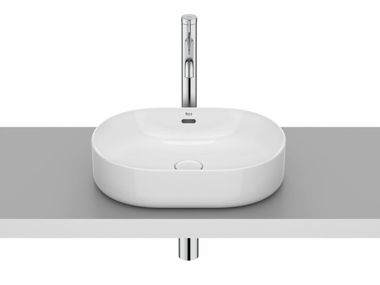 Oval countertop porcelain washbasin MERIDIAN 327748..0 Roca