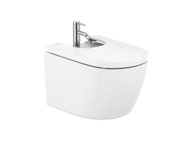 Wall-hung porcelain bidet MERIDIAN 357745..0 Roca