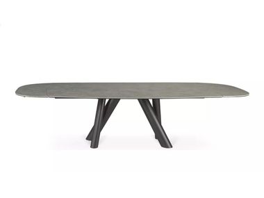 Extending rectangular ceramic dining table BALLET Roche Bobois