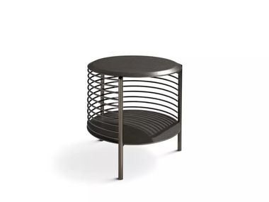 Round MDF side table with storage space PENTAGRAMA Roche Bobois