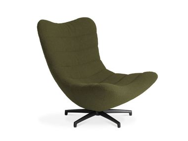 Swivel high-back fabric armchair with spoke base RENCONTRE Roche Bobois