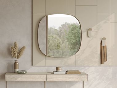 Wall-mounted tanned leather mirror CANDY Ronda Design