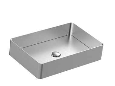 Rectangular countertop stainless steel washbasin ALINE 49330 Rubinetterie Frattini