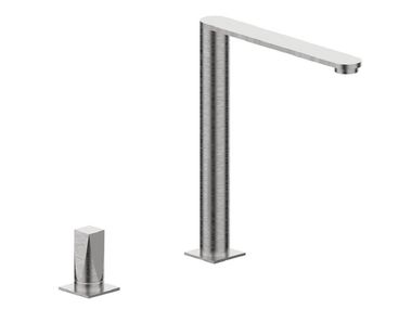Rubinetterie Frattini, ALINE 49058 Miscelatore per lavabo a 2 fori monocomando in acciaio inox