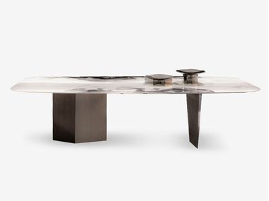 Rectangular marble dining table BLANCO Rugiano