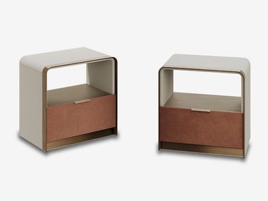 Comodino rettangolare in pelle GRACE Rugiano