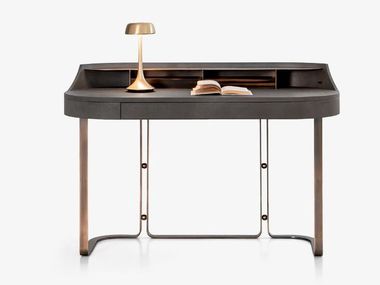 Leather secretary desk with drawers ROMA Rugiano