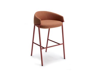 Low back fabric stool with armrests KOALA S-CAB