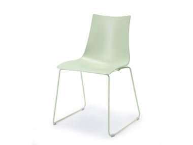 Stackable sled base technopolymer restaurant chair ZEBRA TECNOPOLIMERO S-CAB