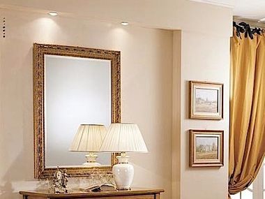 Rectangular wall-mounted framed mirror ROSSINI Arvestyle