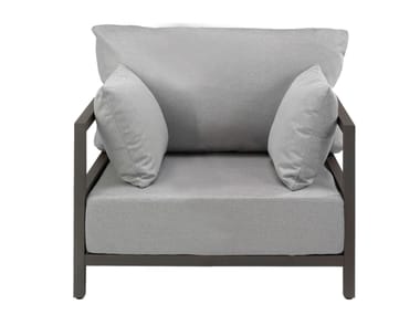 Poltrona da giardino sfoderabile imbottita in tessuto con braccioli SAN DIEGO | Poltrona da giardino Rever
