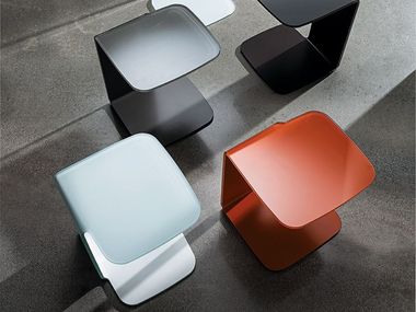 Square rectangular glass coffee table SHELL Sovet italia