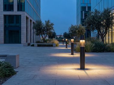LED aluminium bollard light for Public Areas SHIFT PRO ROTOSIMMETRICO SIMES