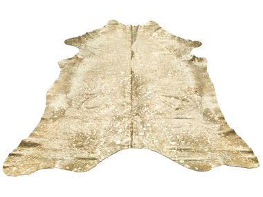 Handmade leather rug PELLE LUREX BEIGE-GOLD SITAP Carpet Couture Italia