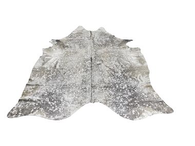 Handmade leather rug PELLE LUREX GREY-SILVER SITAP Carpet Couture Italia
